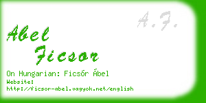 abel ficsor business card